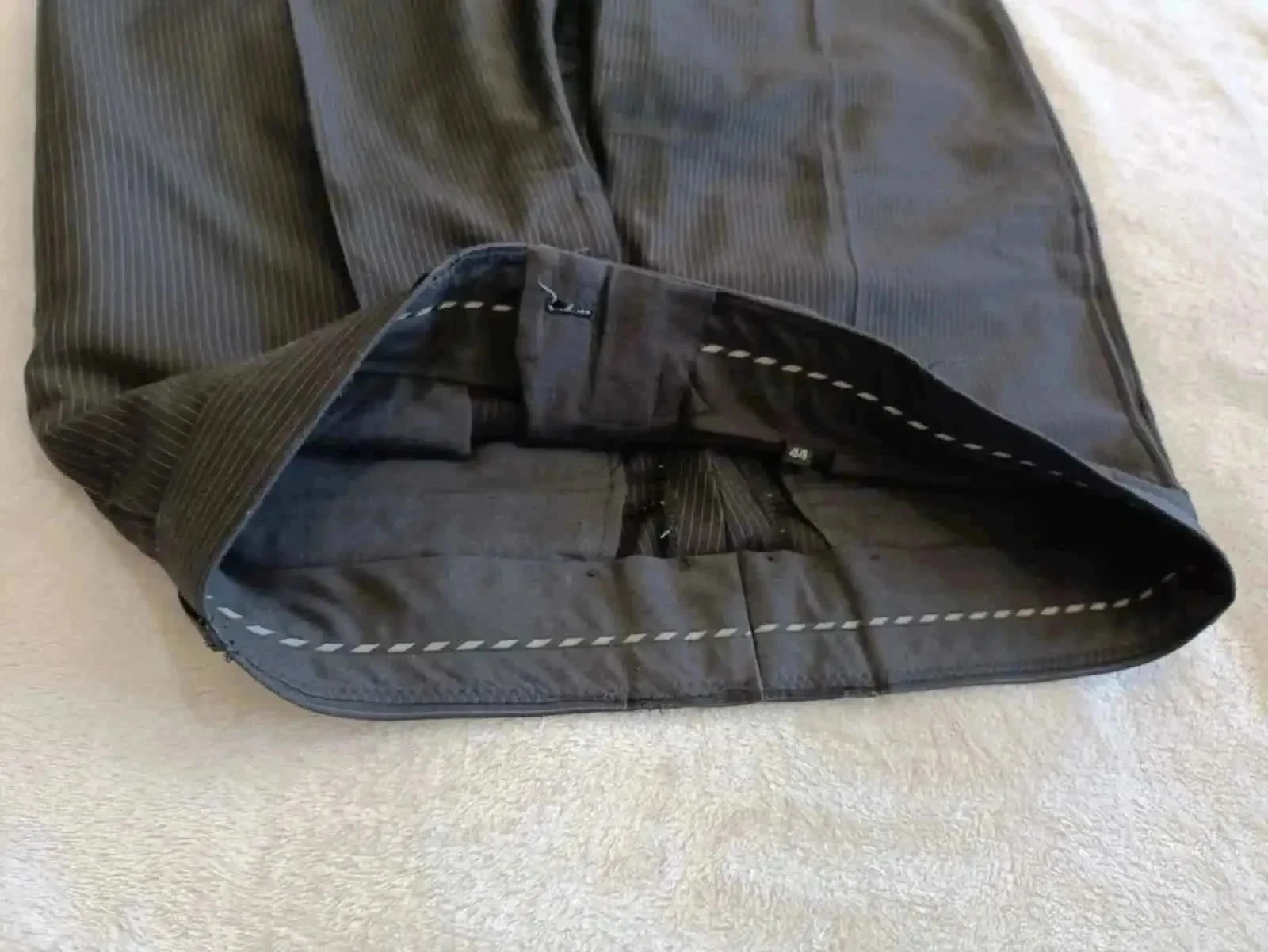 Traje preto listrado branco jaqueta 52 calça 44 – photo 11